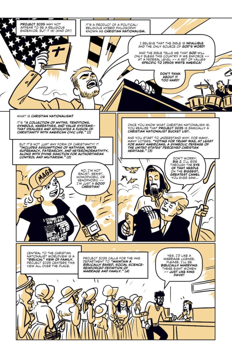 Christian Nationalism Stop Project 2025 Comic Christian nationalism stop project 2025 comic